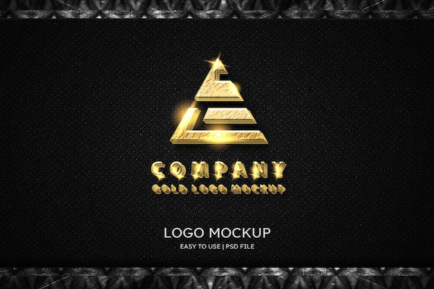 Luxe 3d logo gouden mockup