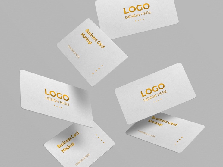 Luxe afgeronde hoeken visitekaartje mockup ontwerp