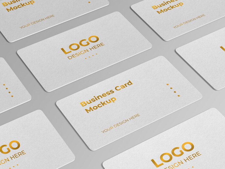 Luxe afgeronde hoeken visitekaartje mockup ontwerp