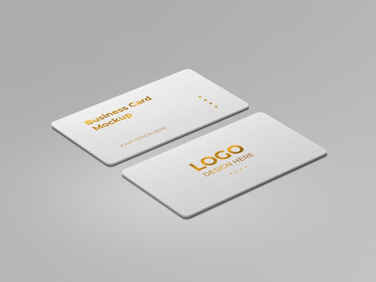 Luxe afgeronde hoeken visitekaartje mockup ontwerp