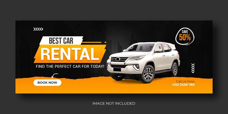 Luxe autoverhuur promotie sociale media facebook cover banner