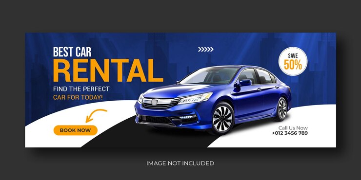 Luxe autoverhuur promotie sociale media facebook cover banner