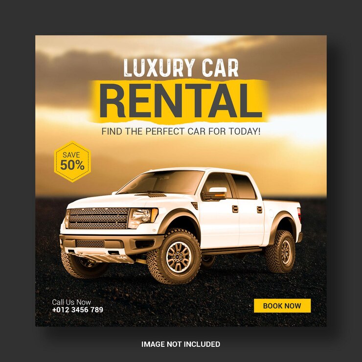 Luxe autoverhuur promotie sociale media Instagram post banner