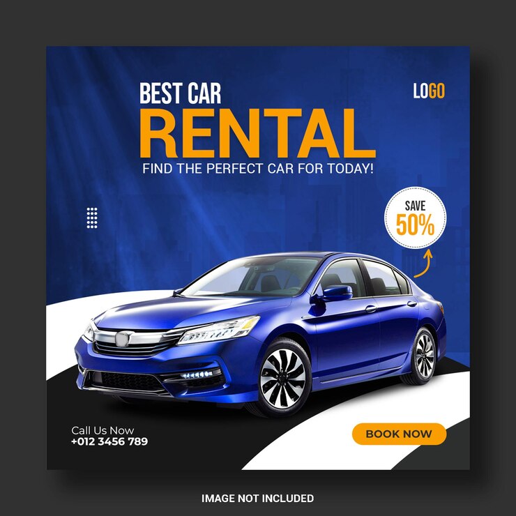 Luxe autoverhuur promotie sociale media Instagram post banner
