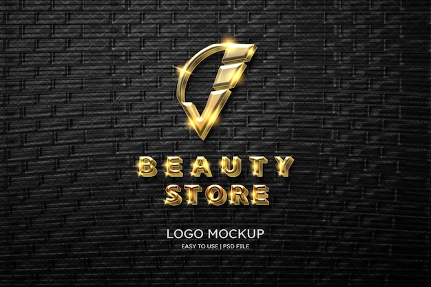 Luxe beauty gouden logo muurmodel