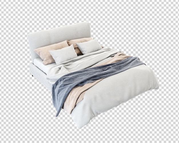 Luxe bed in 3d-rendering geïsoleerd