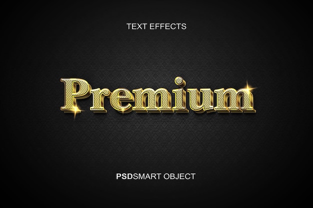 Luxe bewerkbare teksteffect premium gouden 3d-tekststijl