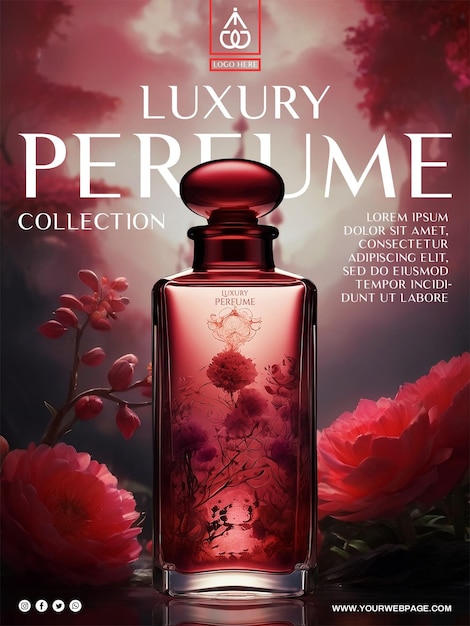 Luxe bloemen parfum poster