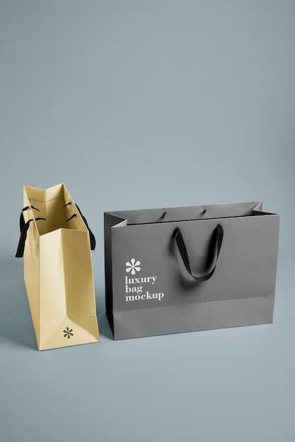 Luxe boodschappentassen mockup