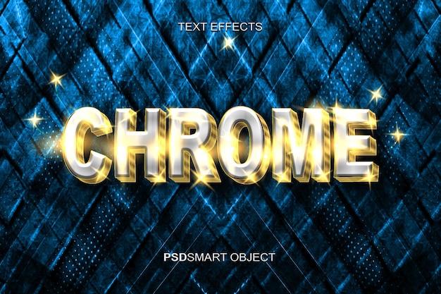 PSD luxe chromen 3d-tekststijlmodel