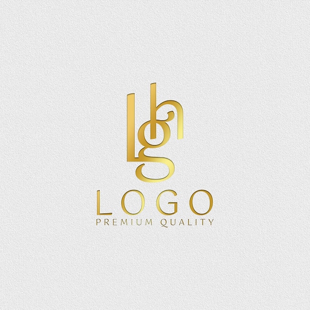 PSD luxe elegant eenvoudig minimalistisch gouden logo mockup