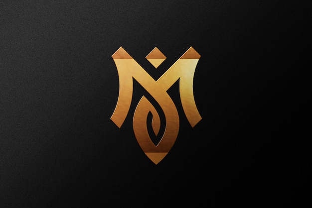 Luxe embossed gouden folie logo mockup