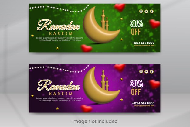 PSD luxe en elegante banner sjabloon ramadan kareem traditioneel