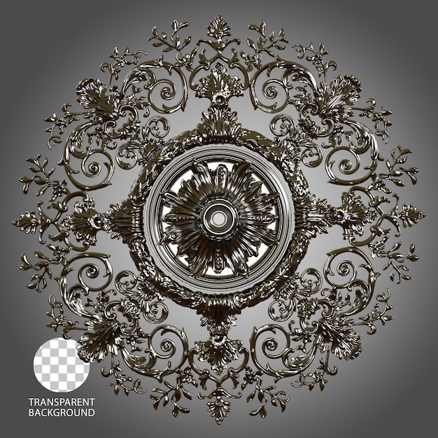 Luxe gebeeldhouwde ornament geïsoleerde 3D gerenderde illustratie