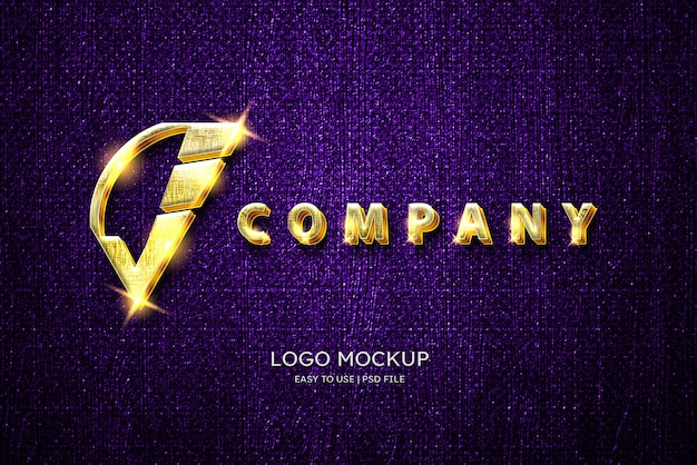 Luxe gouden 3d-logo mockup