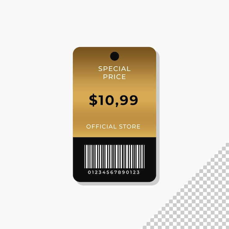 PSD luxe gouden label prijs mock-up ontwerpsjabloon psd-bestand bewerkbaar zwart goud prijskaartje mock-up