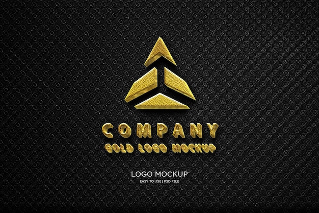 Luxe gouden logo mockup muur