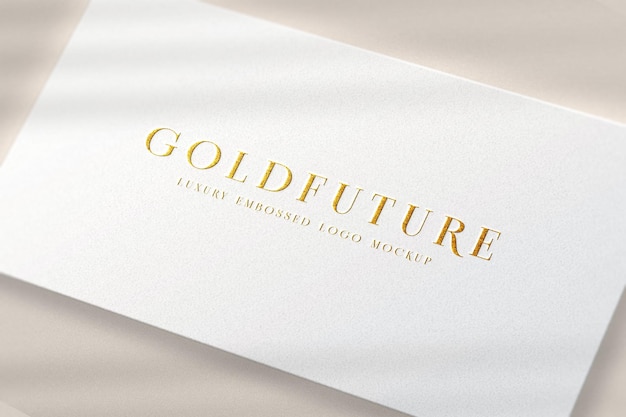 Luxe gouden logo mockup op een visitekaartje