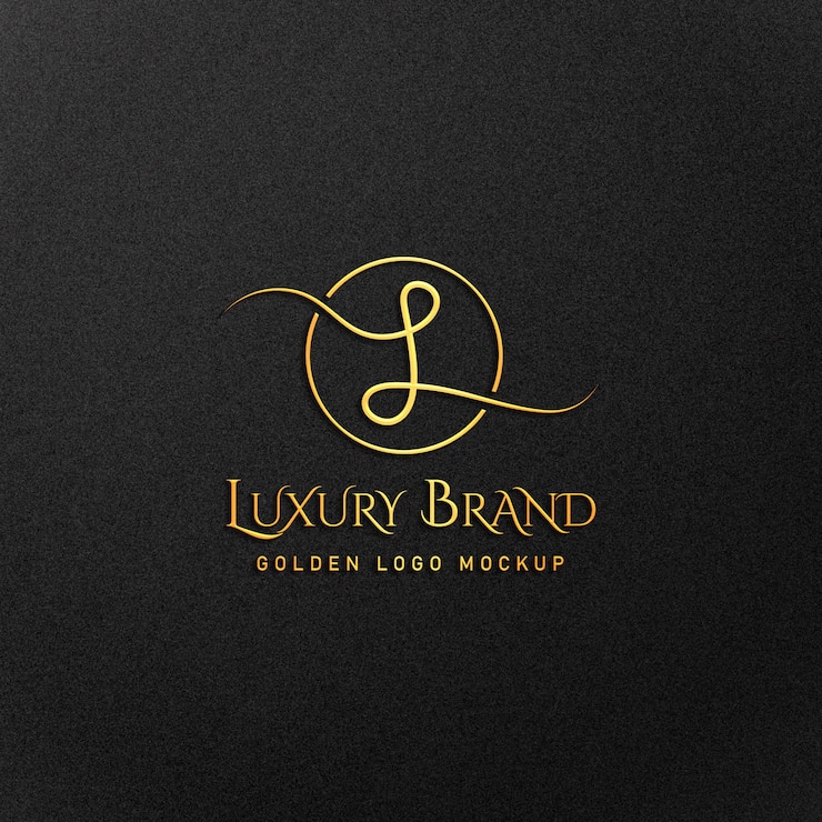 PSD luxe gouden logo mockup