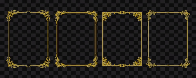 Luxe gouden ornamenten op een doorzichtige achtergrond