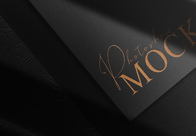 Luxe gouden reliëfpapier mockup