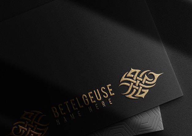 Luxe gouden reliëfpapier vooraanzicht mockup