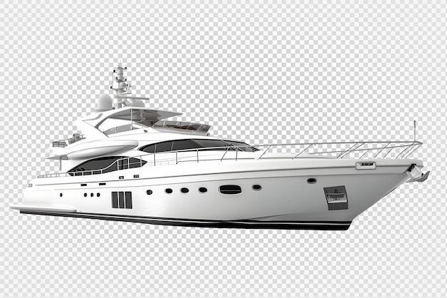 PSD luxe jacht geïsoleerd op transparante achtergrond luxe privé schip png generatieve ai.