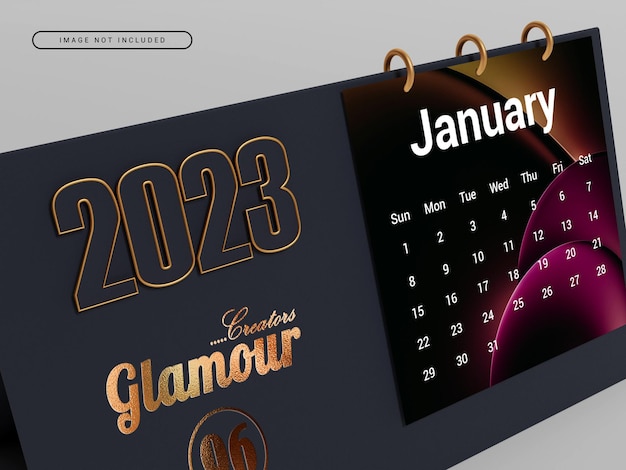 Luxe kalender mock-up arrangement