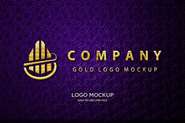 Luxe kartonnen gouden logo mockup