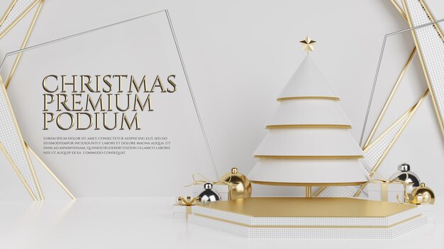 Luxe kerstboom goud premium podium