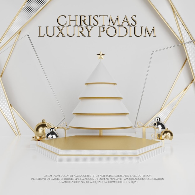 Luxe kerstboom goud premium podium