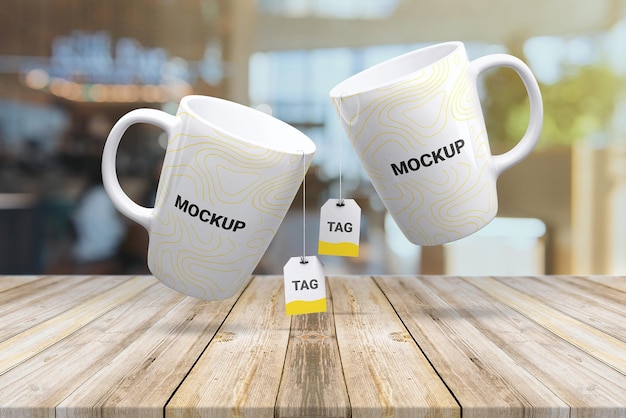 PSD luxe koffiekopje mok mockup ontwerp