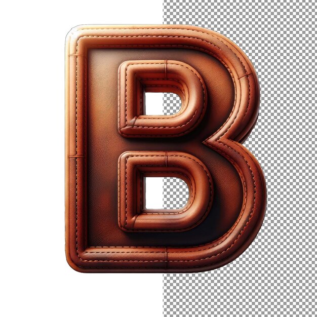 PSD luxe lettering geïsoleerde 3d-leerletter op png-achtergrond