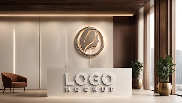 PSD luxe logo mockup gouden licht neon en wit teksteffect