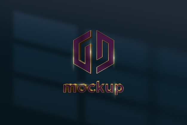 Luxe logo mockup ontwerpsjabloon