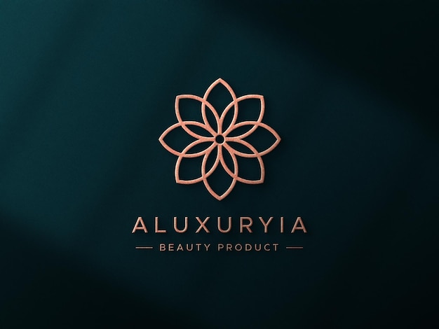 Luxe logo mockup op 3d-muur