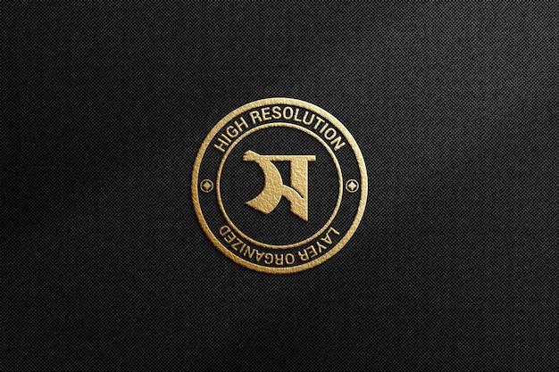 PSD luxe logo mockup op gestructureerde achtergrond