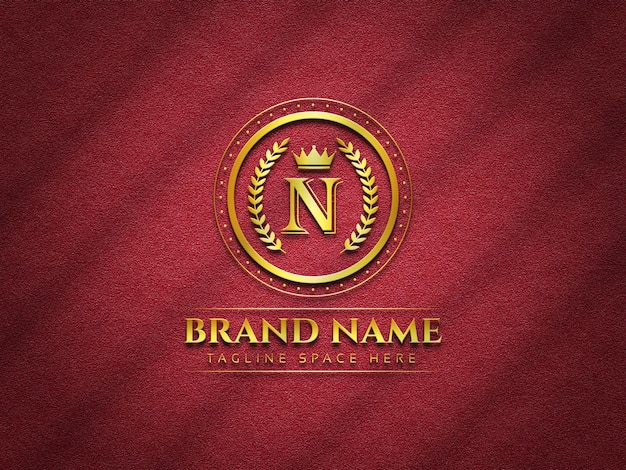 Luxe logo mockup op textuur achtergrond