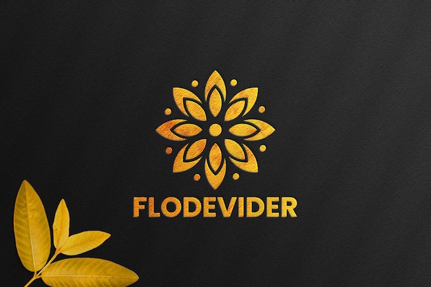 luxe logo mockup op textuur achtergrond