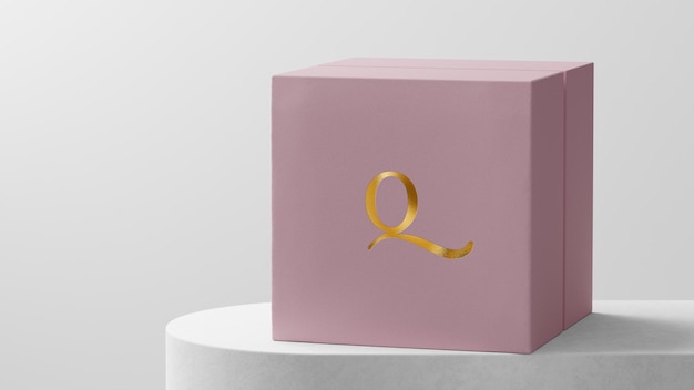 Luxe logo mockup roze sieraden horlogedoos