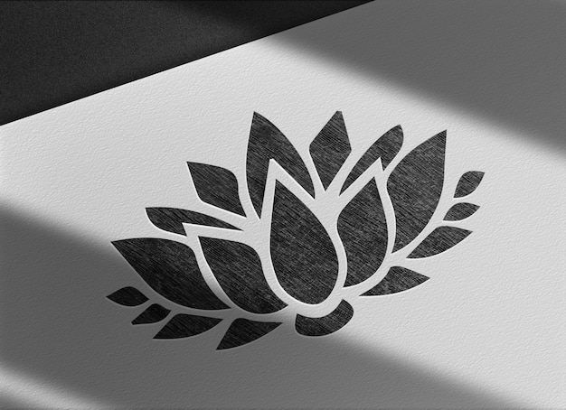 Luxe lotus getekend in potlood perspectiefweergave mockup