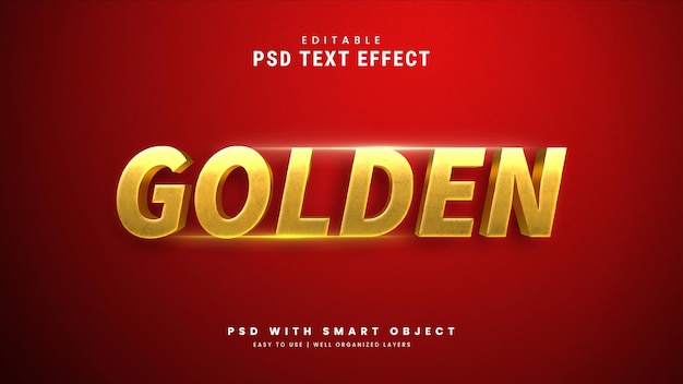 Luxe luquid gouden 3d bewerkbare teksteffect mock-up Premium Psd