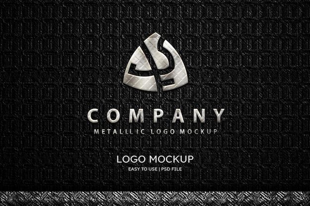 Luxe metalen logo-mockup