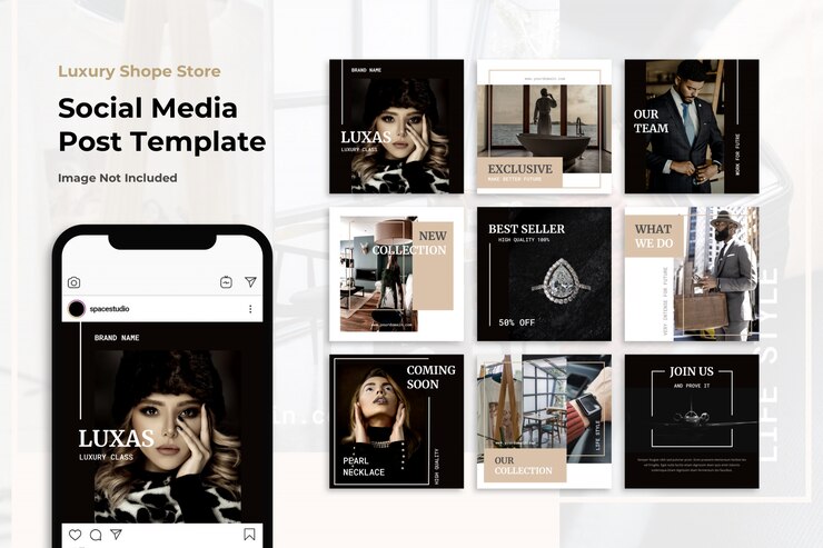 PSD luxe minimalistische elegante sociale media banner instagram-sjablonen