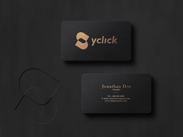 Luxe mockup voor visitekaartjes met reliëfeffect