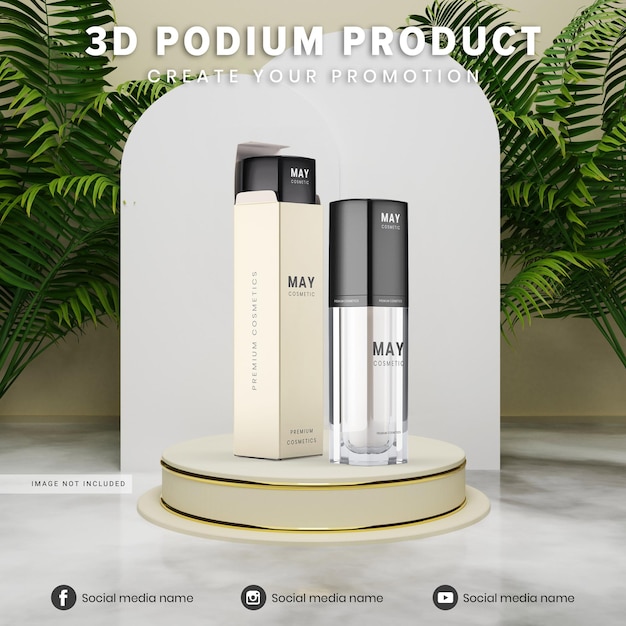 Luxe natuur 3d podium product display mockup