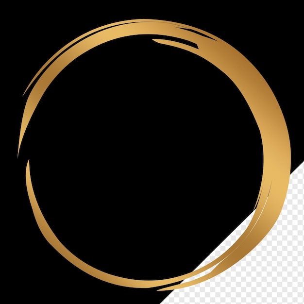 luxe penseel stroke frame cirkel ontwerp element goud basis vorm cirkel frame penseel stroke gouden