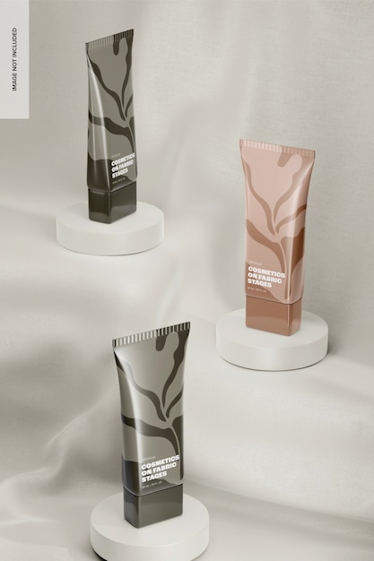 Luxe plastic cream tubes mockup