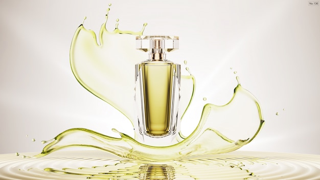 Luxe product met groen water splash