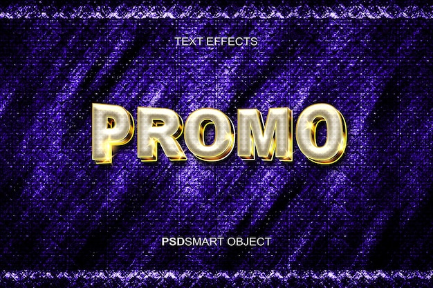 Luxe promo vetgedrukte gouden 3d-tekststijl mockup